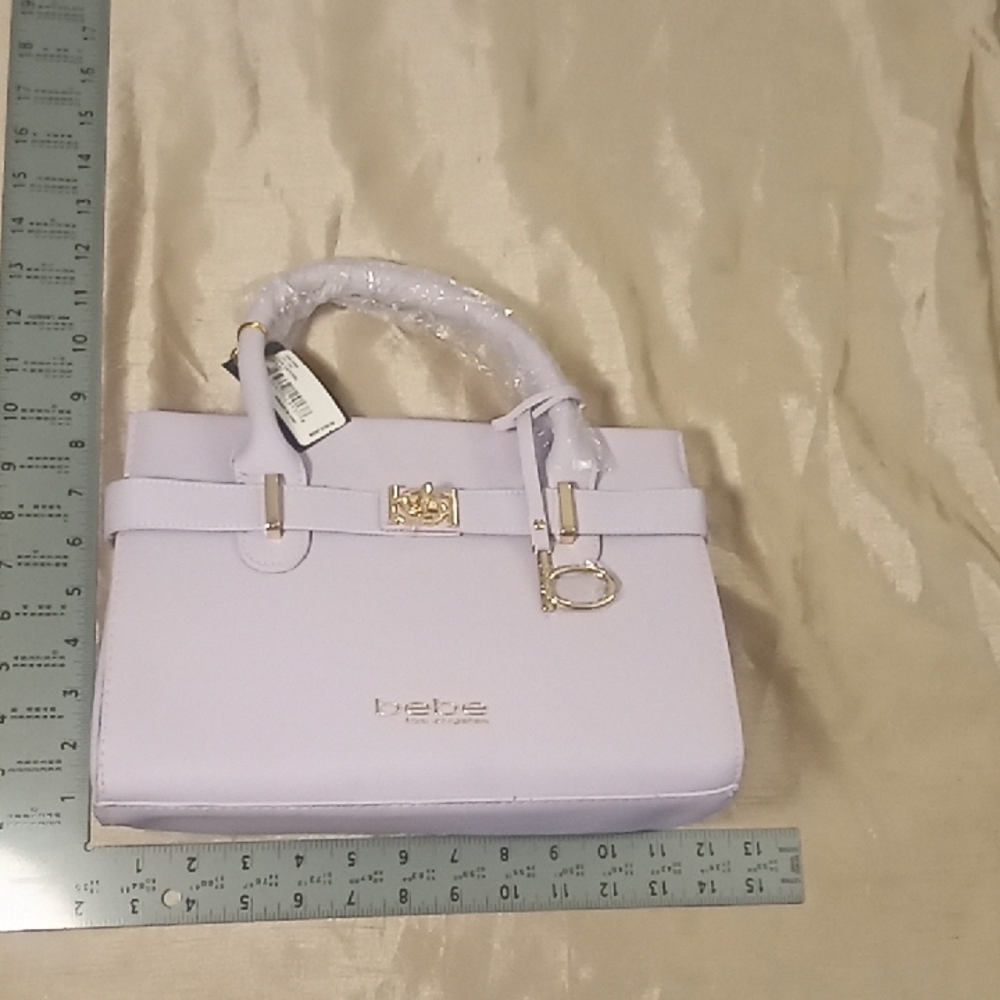Bebe Purple Satchel Bag with Structured Design